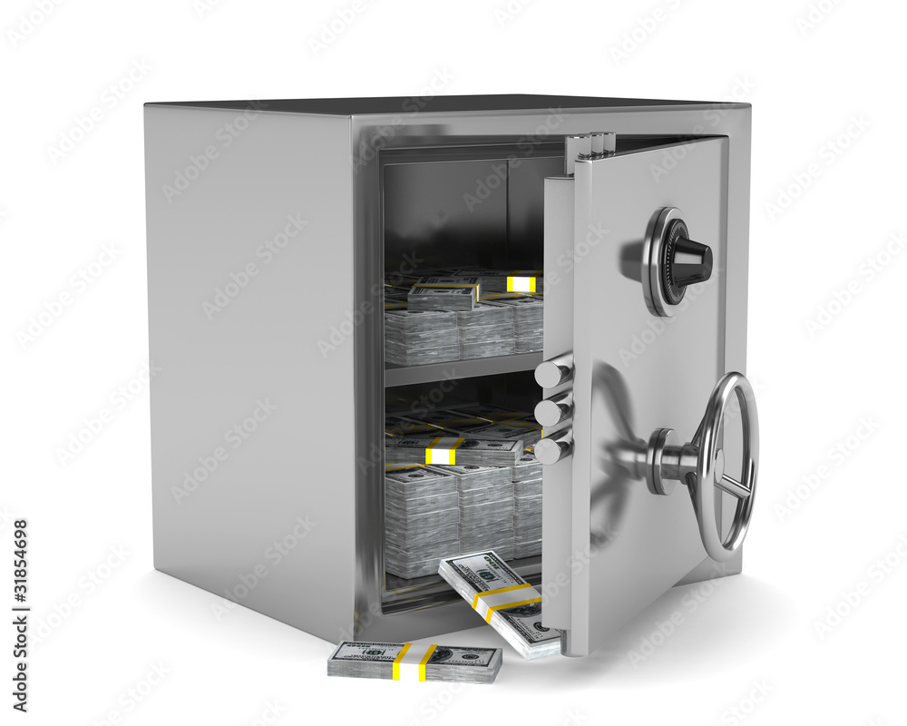 Safe on white background. Isolated 3D image Safe on white background. Isolated 3D image