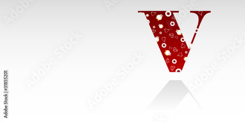 alphabetic letters in the background V