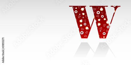 alphabetic letters in the background W