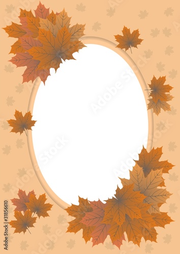 foto autumn frame of maple leaves