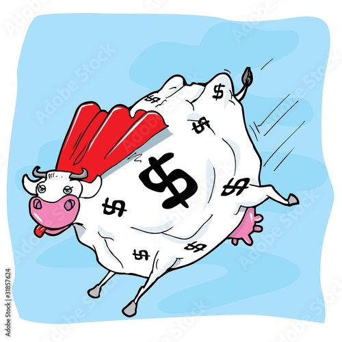 Fotografie Cartoon superhero cash cow