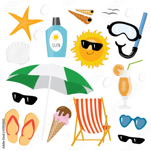 Summer sea icon set