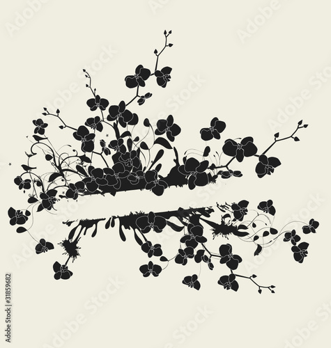 Banner with orchids