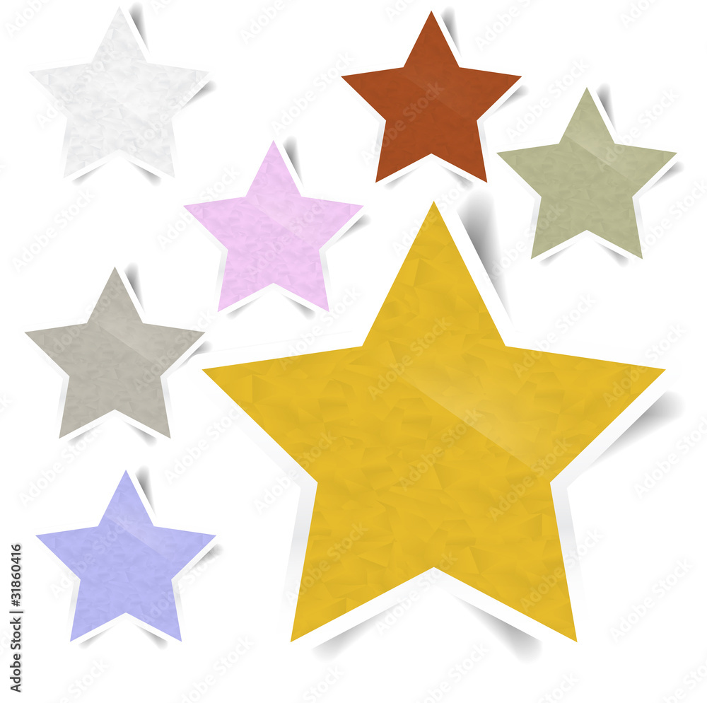 star torn paper stick on white background star torn paper stick on white background