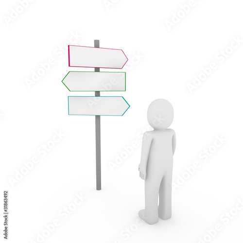 3d human way arrow