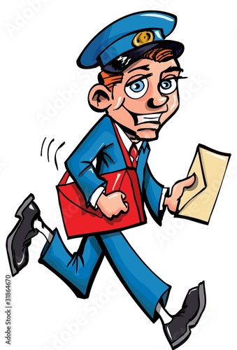 Cartoon mailman delivering mail