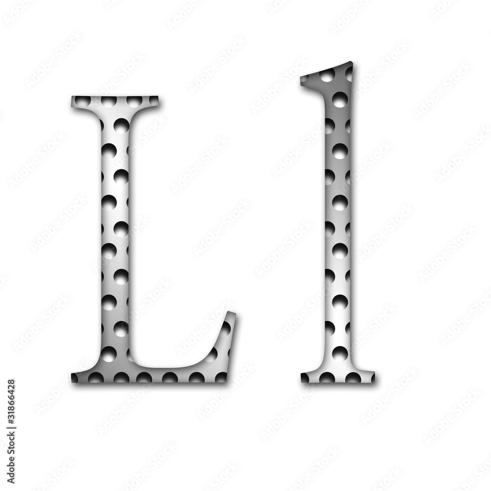 Metall-Buchstabe L Metall-Buchstabe L
