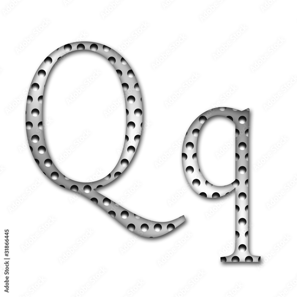 Metall-Buchstabe Q Metall-Buchstabe Q