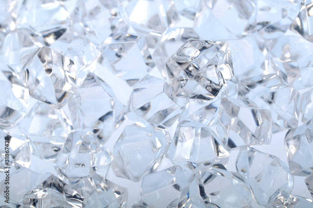Macro raw diamonds or ice very shallow depth of field