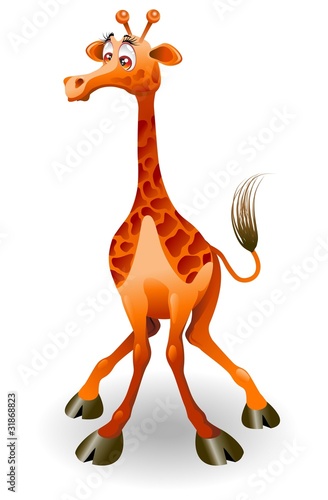 Giraffa Cartoon-Funny Giraffe-Vector