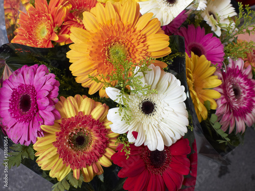 colful gerber daisies flower bouquet photo