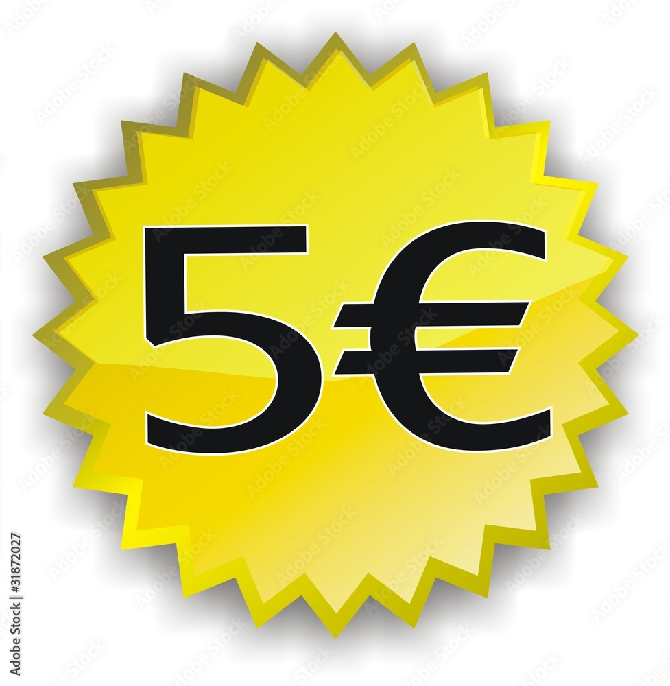 étiquette 5 euros Stock Illustration