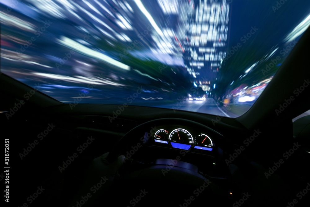 Drive fast at night Stock Photo Adobe Stock