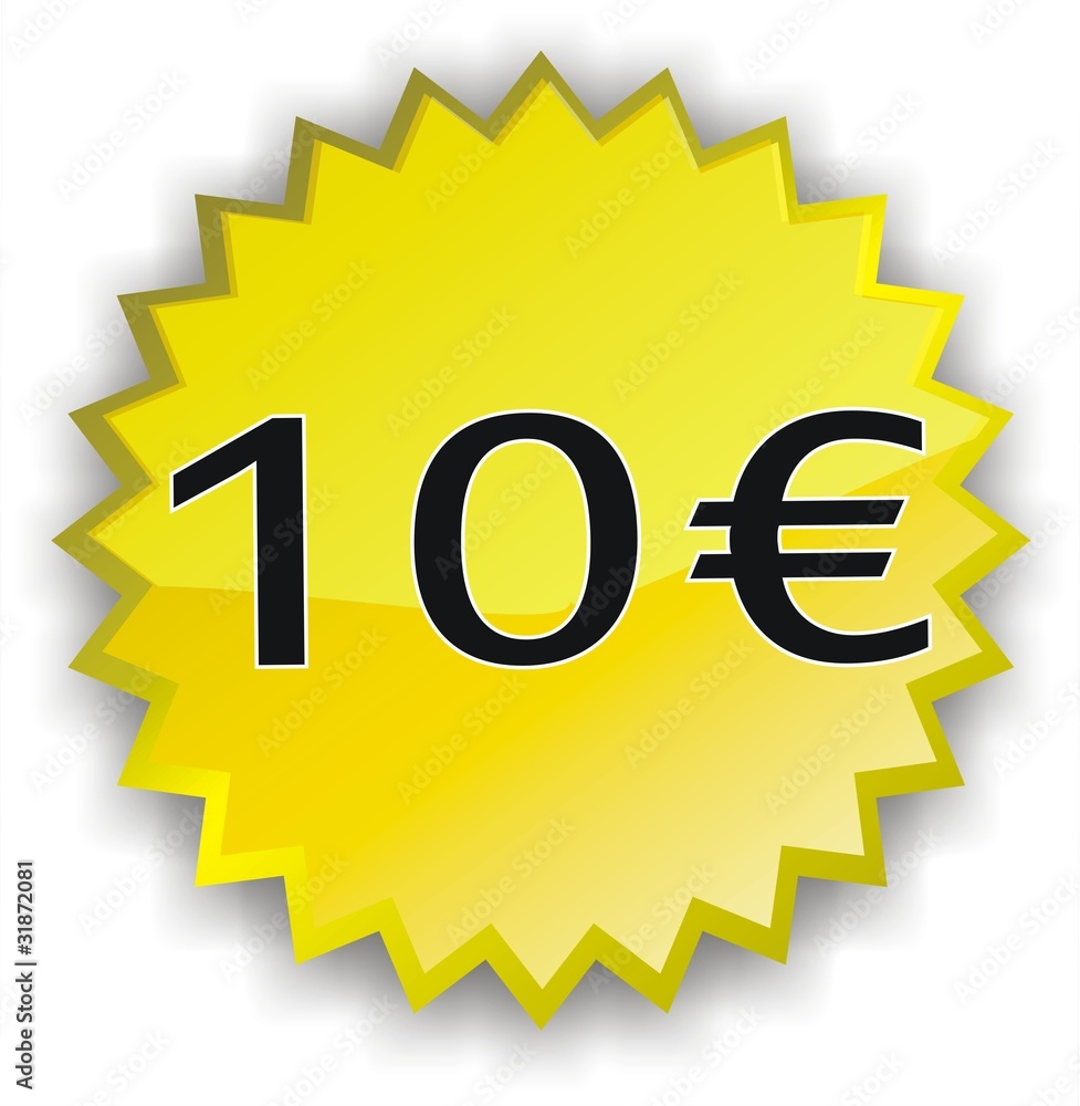 étiquette 10 euros Illustration Stock