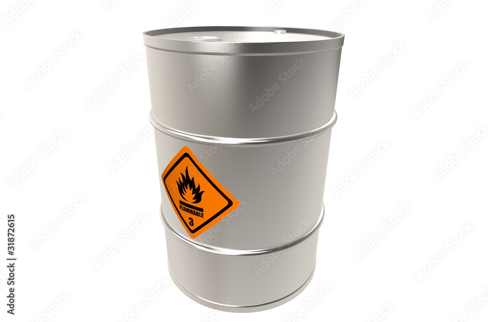 Drum with warning sign. Part of a Warehouse series. Drum with warning sign. Part of a Warehouse series.