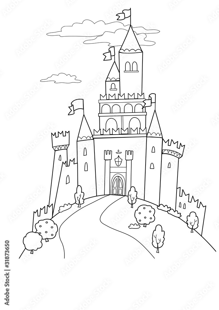 Castello delle fiabe. Illustrazione per bambini.