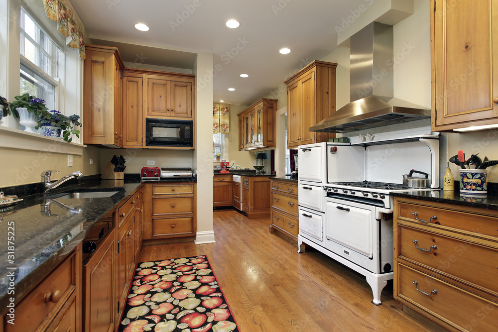 Kitchen with oak wood cabinetry Kitchen with oak wood cabinetry