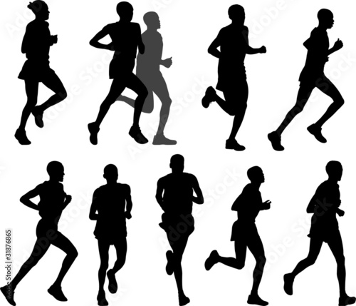 marathon runners - vector