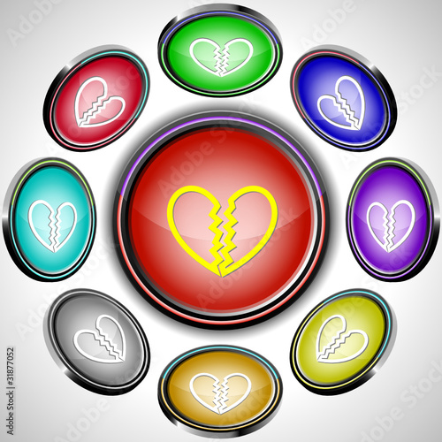 Unrequited love. Vector internet buttons.