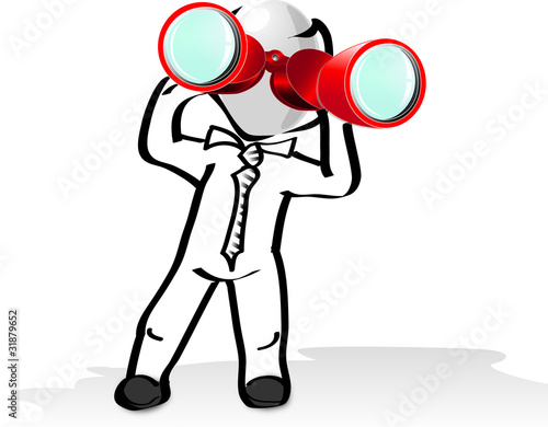 Looking with binoculars