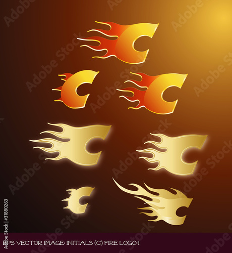 eps Vector image:initials（c）fire logo I