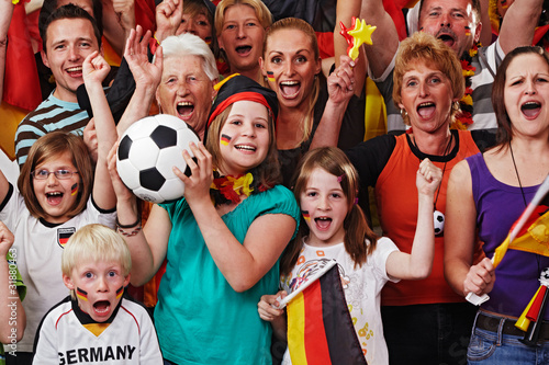 young and aged german soccer fans