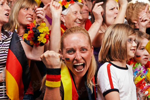 young and aged german soccer fans