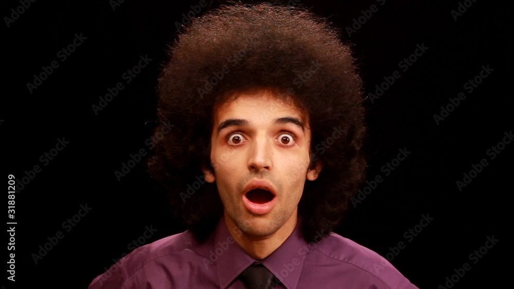 young man getting surprised