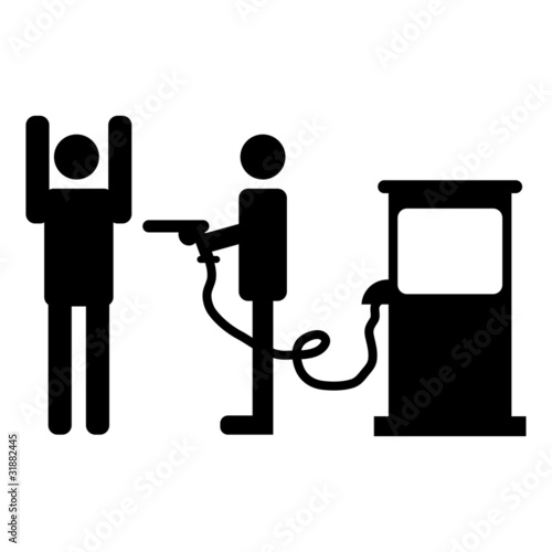 High gas prices representation over white background