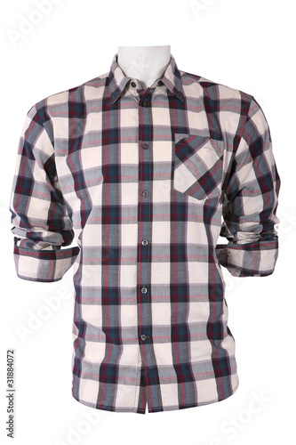 Male checkered shirt on a mannequin