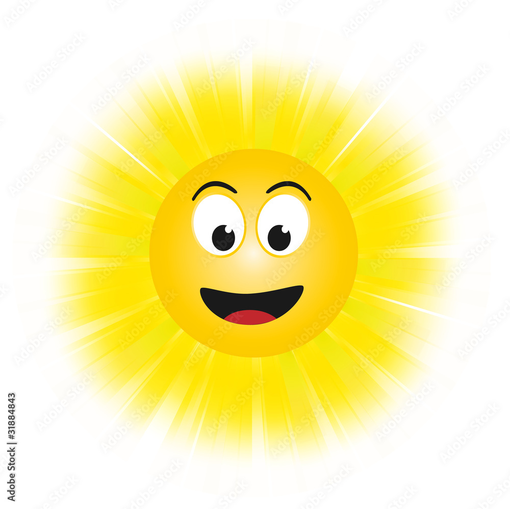 lachende Sonne Stock-Vektorgrafik | Adobe Stock