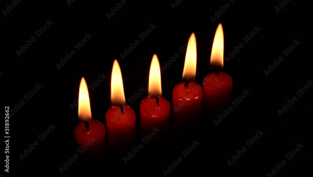 Five red candles Five red candles