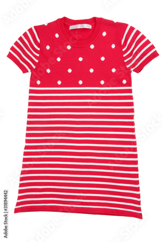 red baby striped knit dress