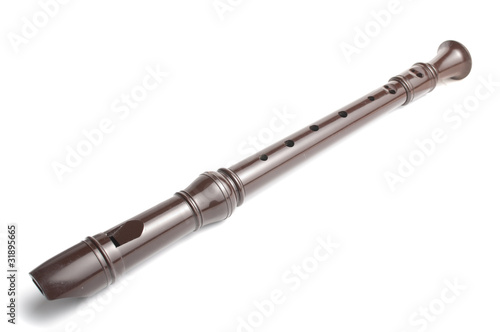 Brown plastic recorder flute
