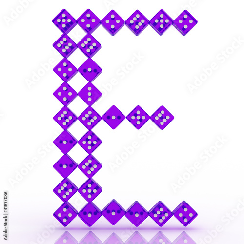 Dice Font. Letter E