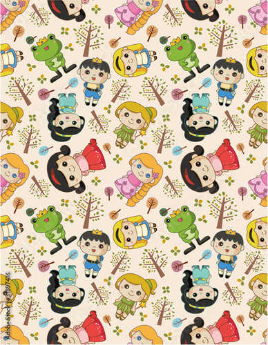 seamless story people pattern