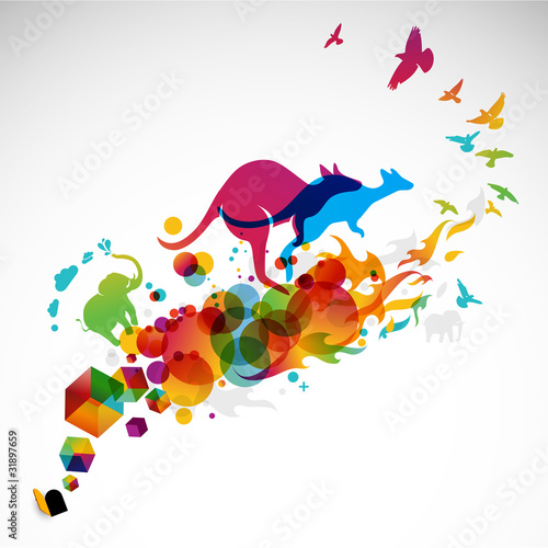 rainbow modern abstract illustration