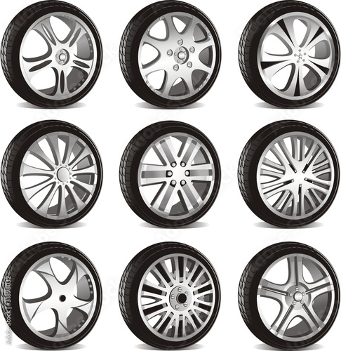 automotive wheel with alloy wheels and low profile tires