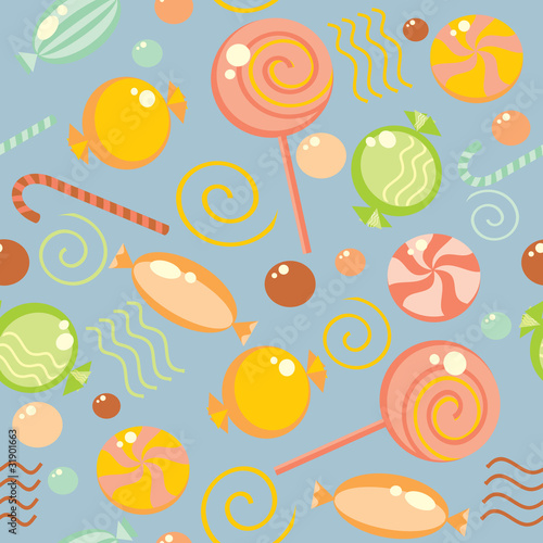 Seamless background with multi-coloured candy