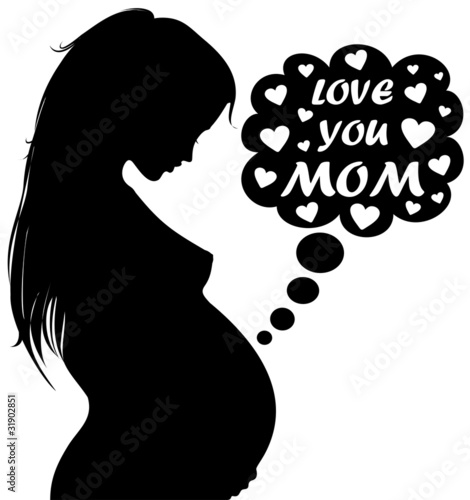 Mamma-Donna Incinta-Mother's Day-Vector Silhouette-2