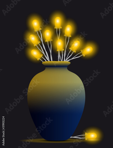 Vaso di led gialli