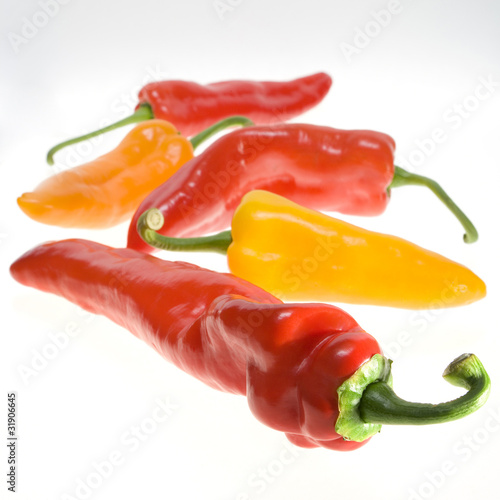 Sweet red and yellow peppers