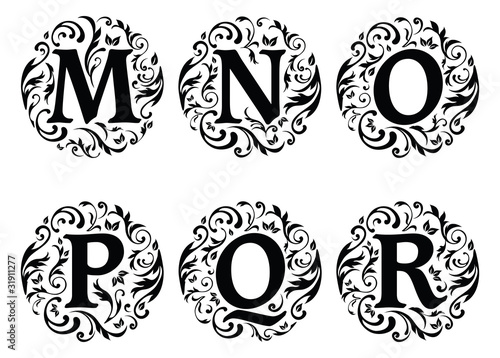 Alphabet Ornament Design M to R