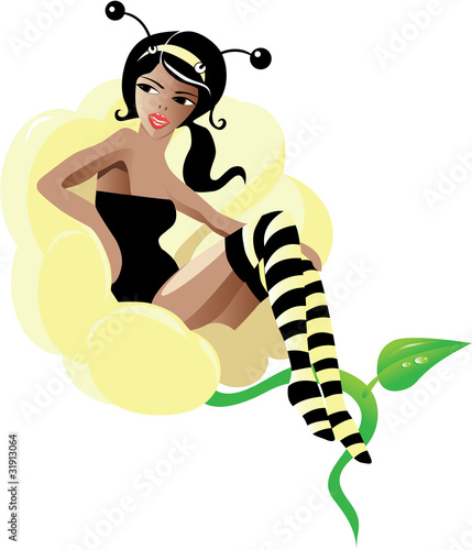 Pinup honeybee girl