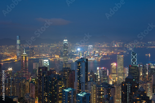 Hong Kong at night  view from Victoria Peak