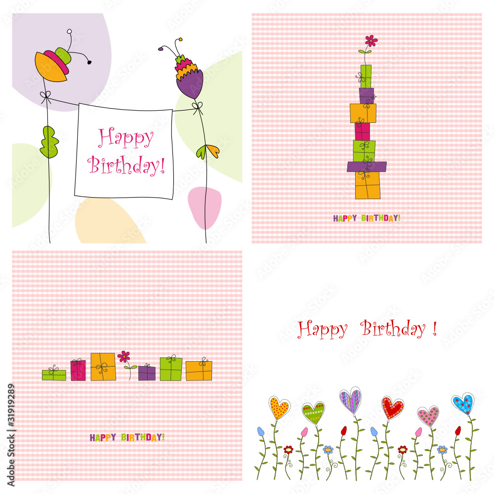 Set of greeting cards