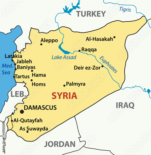vector illustration -  map of syria photo