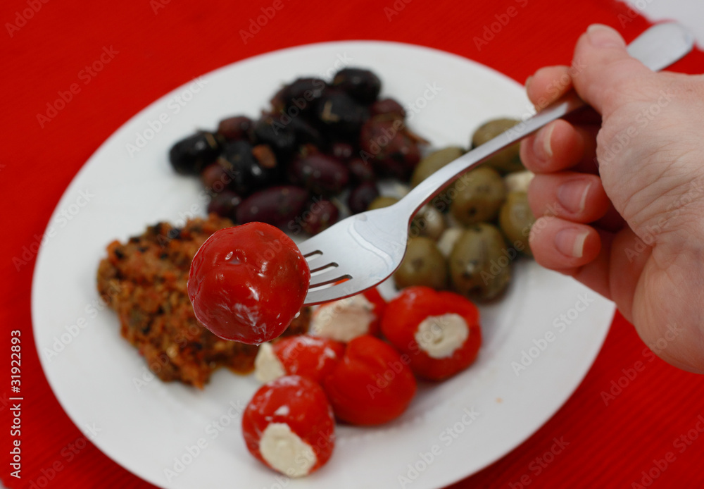 olive with garlic and pepper olive with garlic and pepper