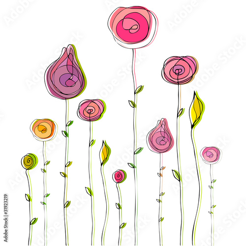 cute doodle summer background illustration