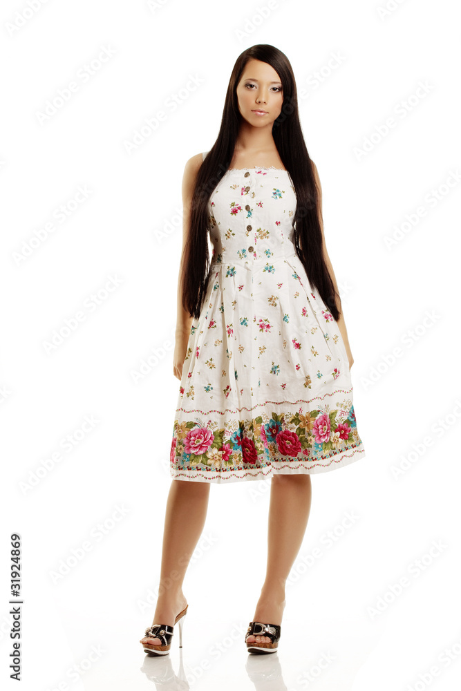 Pretty Village girl in a dress